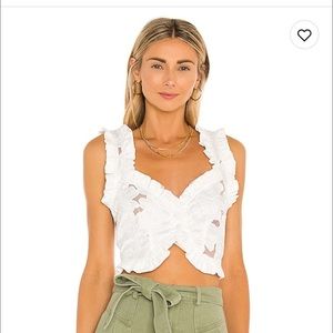 For Love and Lemons, evelyn crop top, white